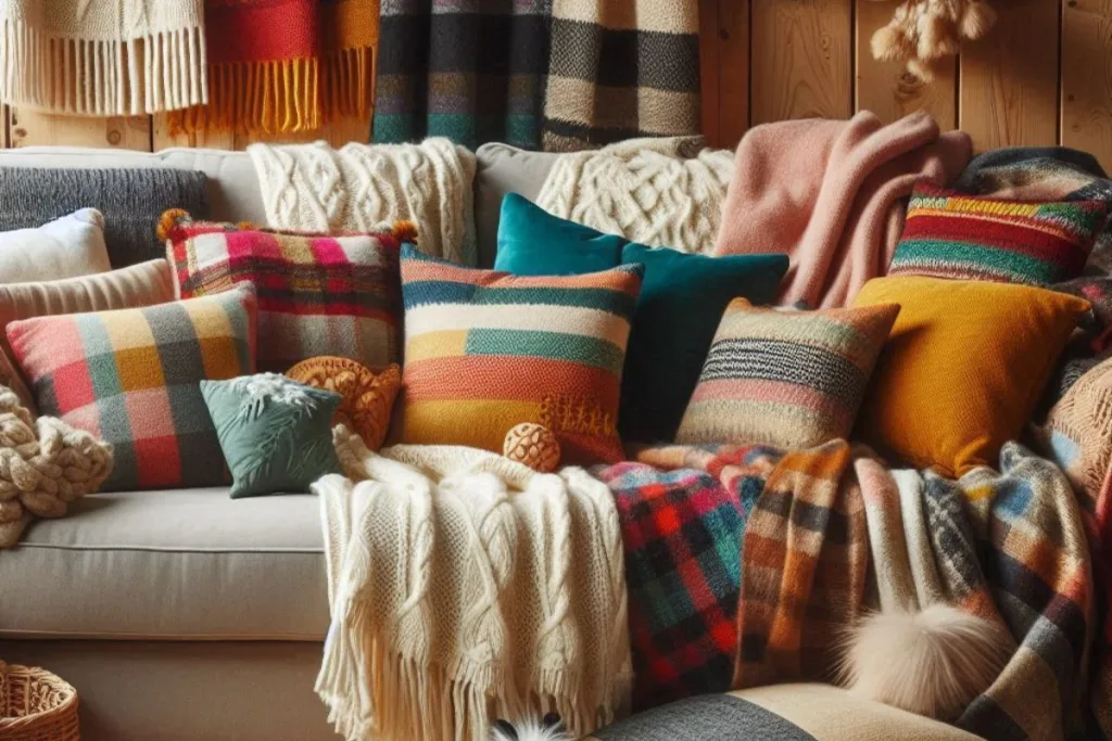 decoração Sofá aconchegante para o inverno