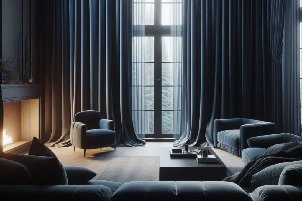 Sala de estar aconchegante para o inverno decoração